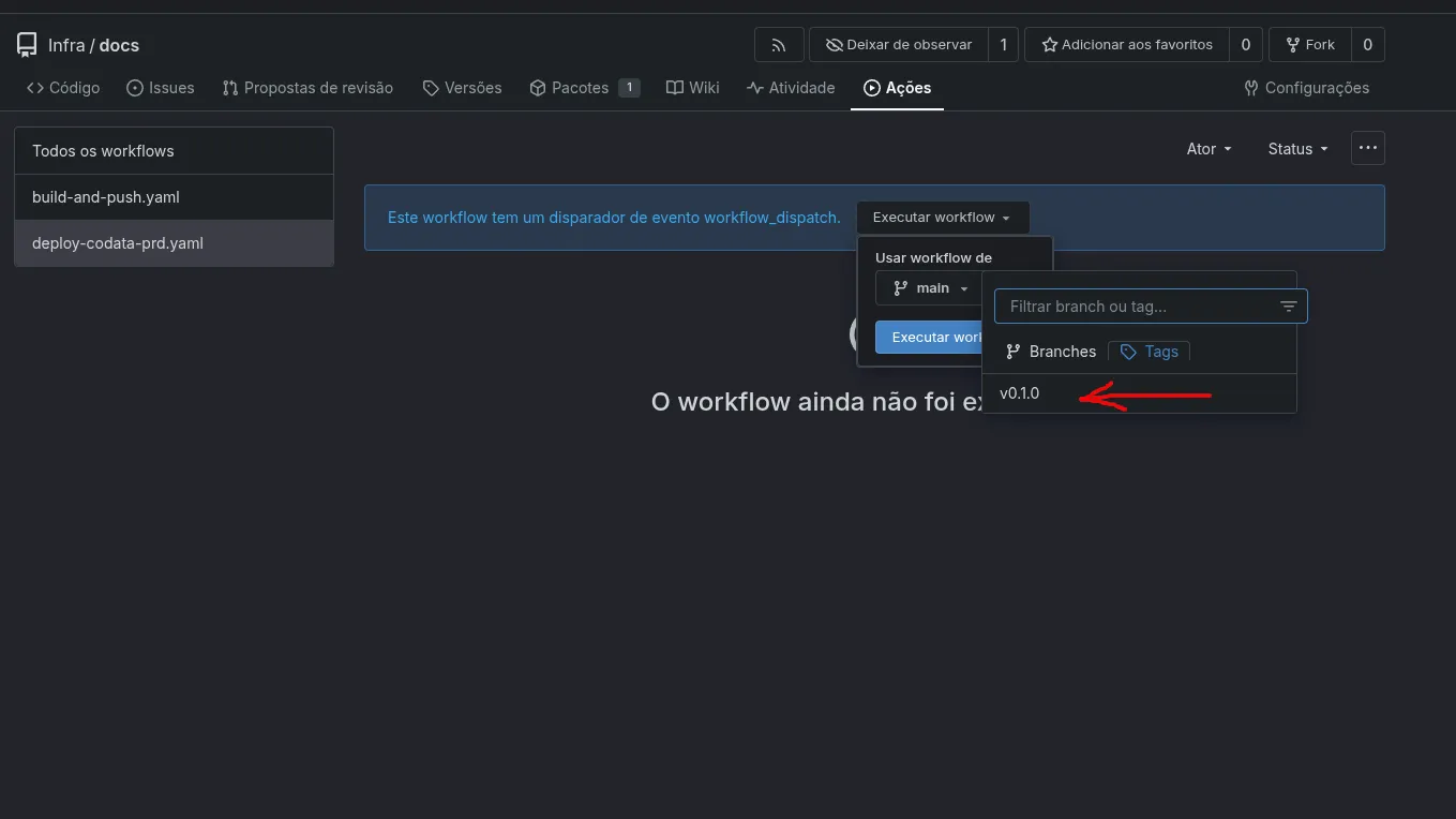 Como rodar deploy na produção na Codata